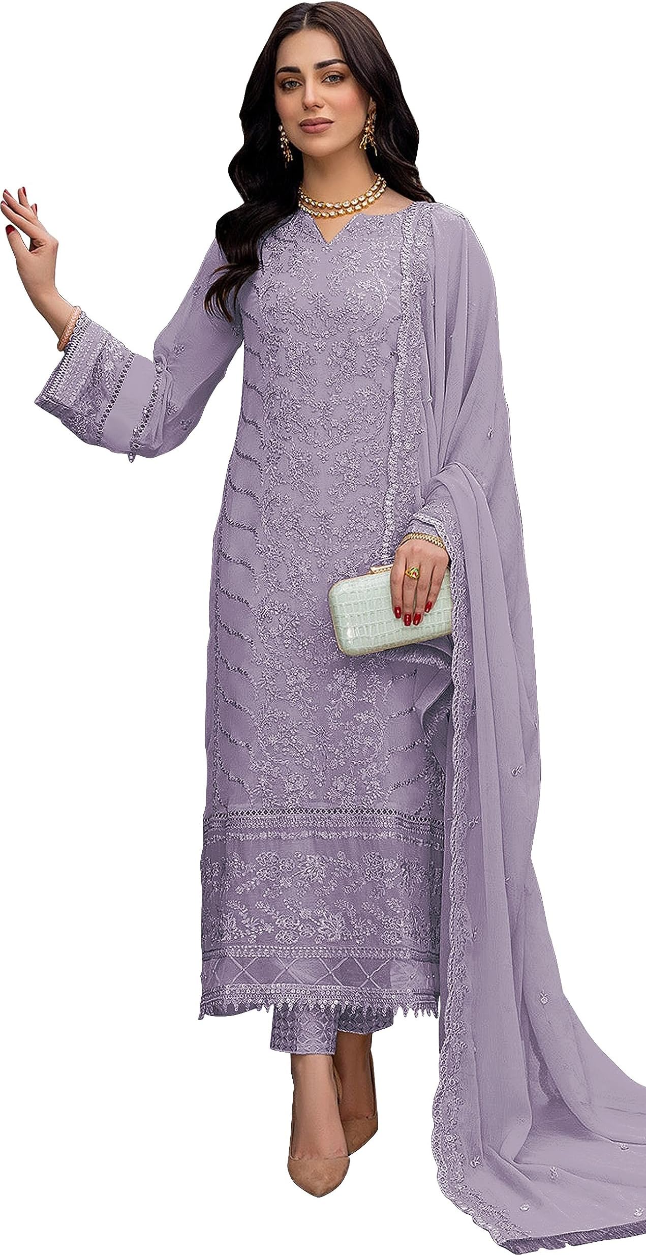DANEV FASHION design a new Floral Embroidered Georgette Pakistani Suit for ready to wear