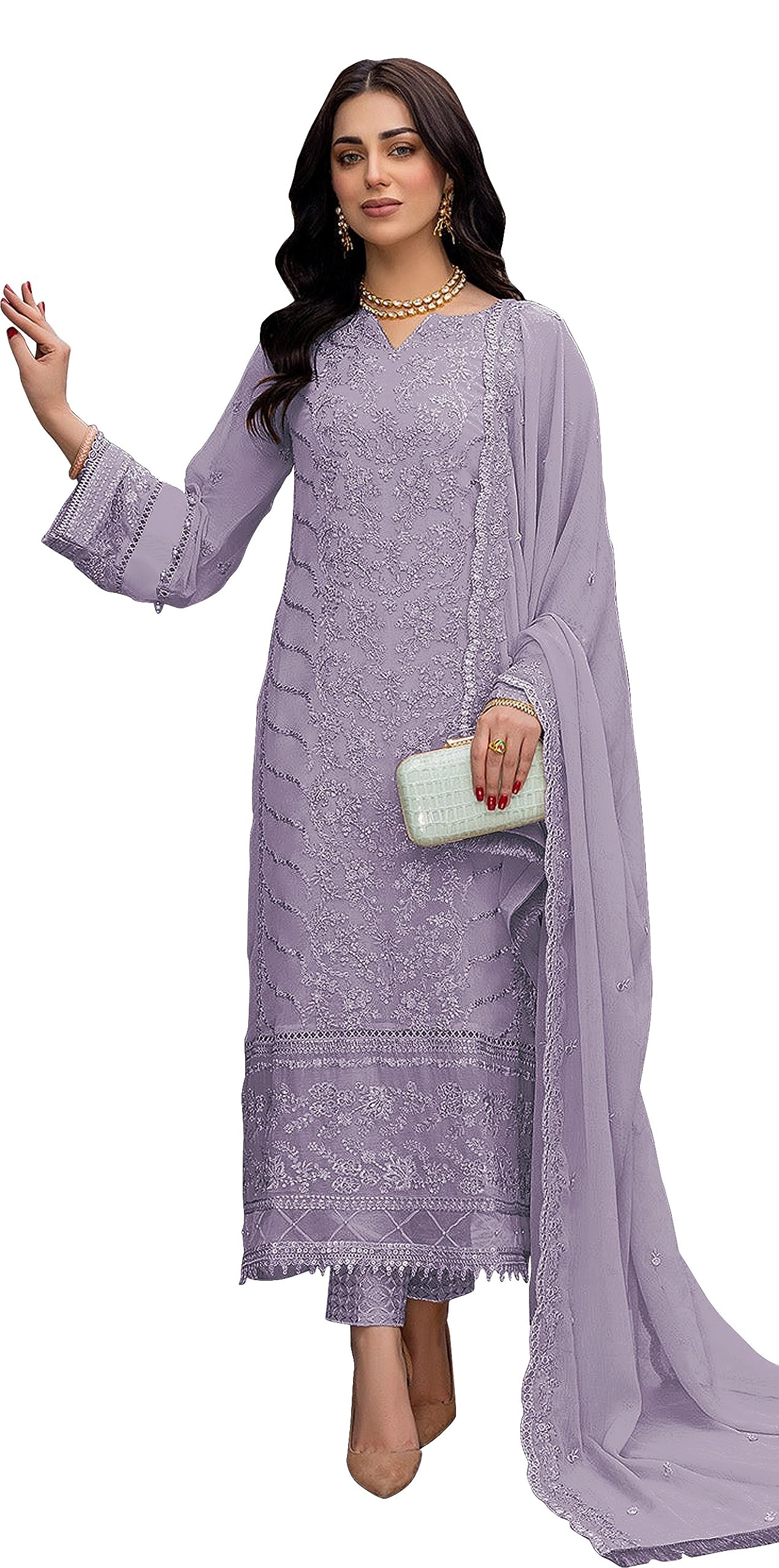 DANEV FASHION design a new Floral Embroidered Georgette Pakistani Suit for ready to wear