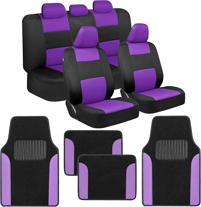 BDK PolyPro Purple Car Seat Covers Full Set with 4Piece