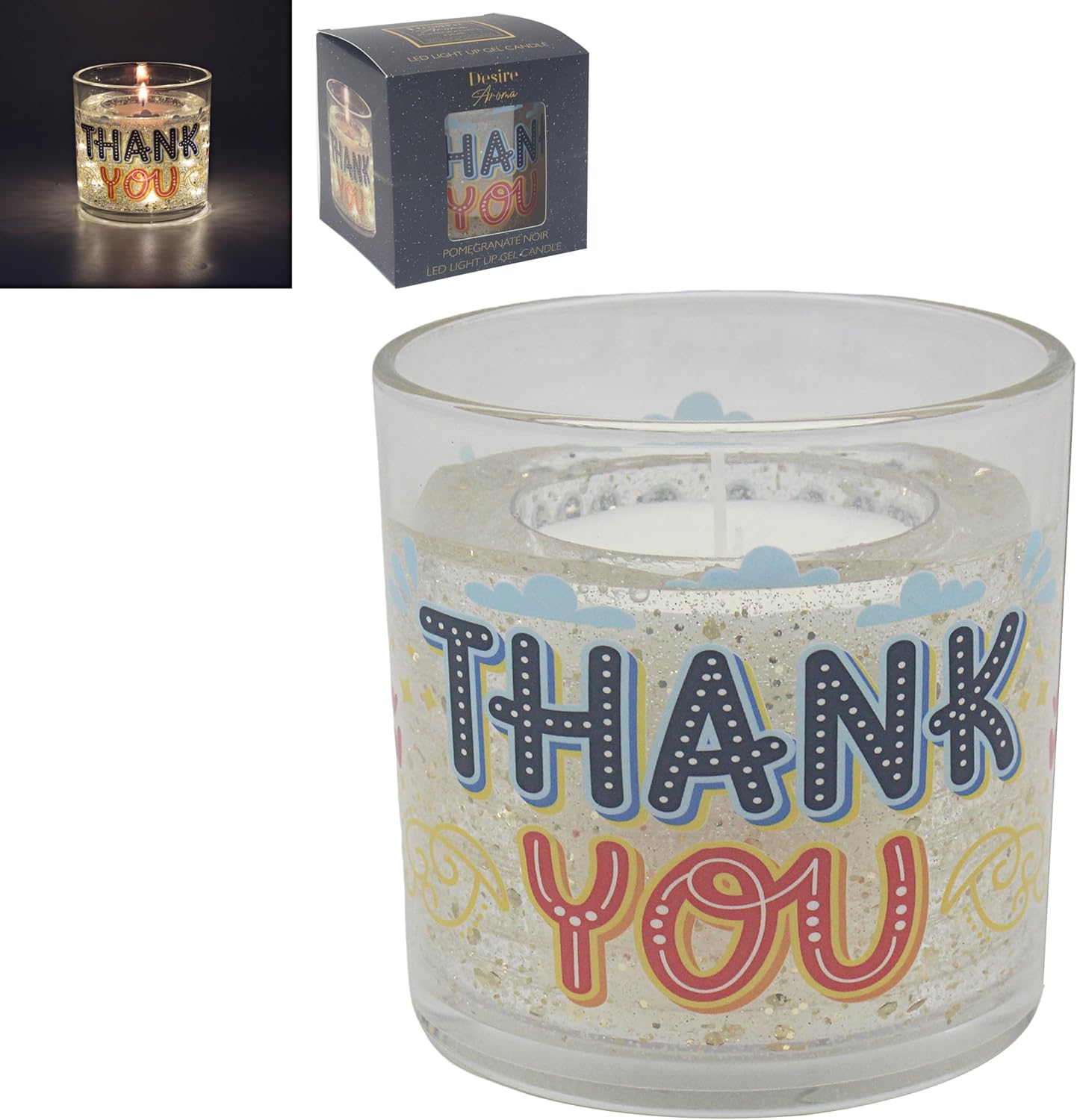 Lesser & Pavey Desire Aroma LED Gel Candle Birthday | Scented Aromatherapy Candle with LED Glow | Long Burning Decorative Candle Gift for Her | Relaxing Home Fragrance & Elegant Home Decor Accessory