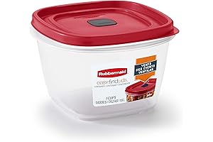 Big Tupperware Bowl with Lid: Easy Find Lids 7-Cup Organization Container in Vibrant Red