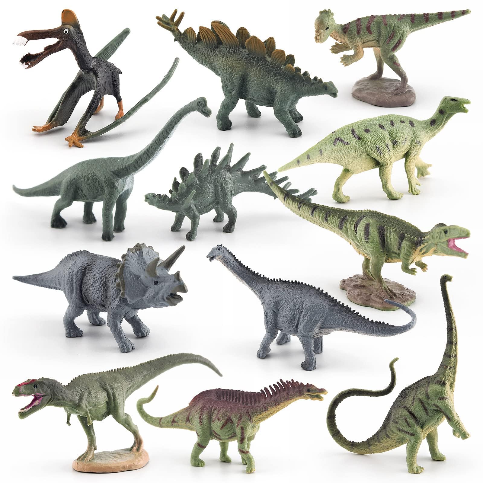 Fdit – Set Giocattoli Dinosauri In Plastica Solida, Modellini Realistici, Per Bambini, Educativi E Decorativi - 2