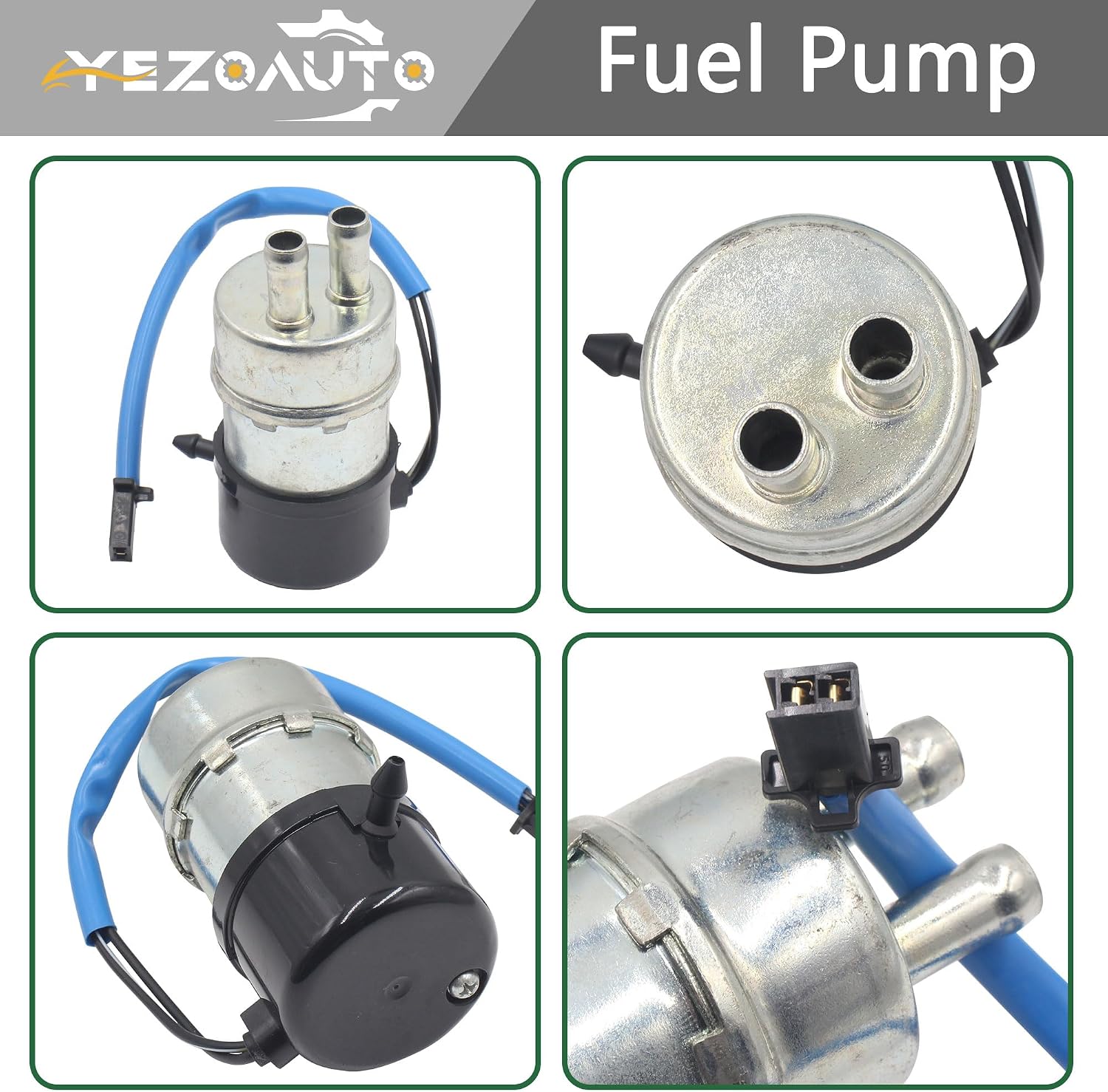 Inline Fuel Pump 12V for Honda Shadow VT750 750 1998-2003 CBR600F 1987-1990 49040-1061 16710-MBA-612 16710-MBA-611 49040-1064 49019-1081 (2/5" inlet and outlet)