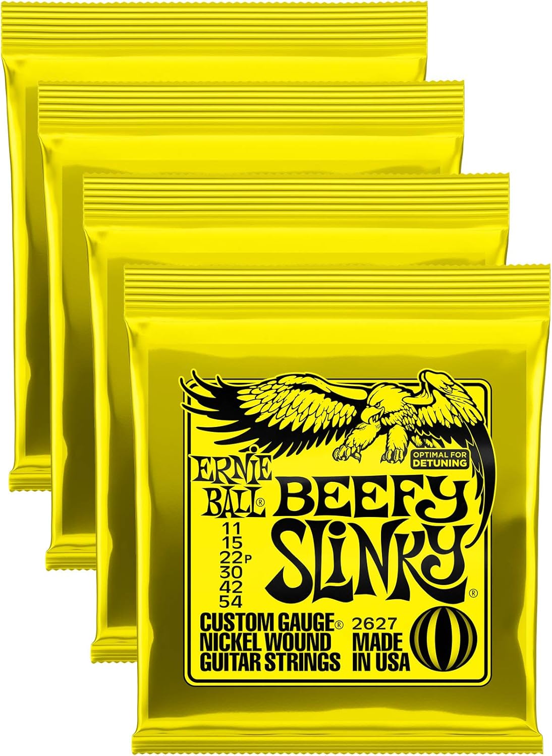 Ernie Ball 2627 Beefy Slinky Electric Strings, 4 Pack