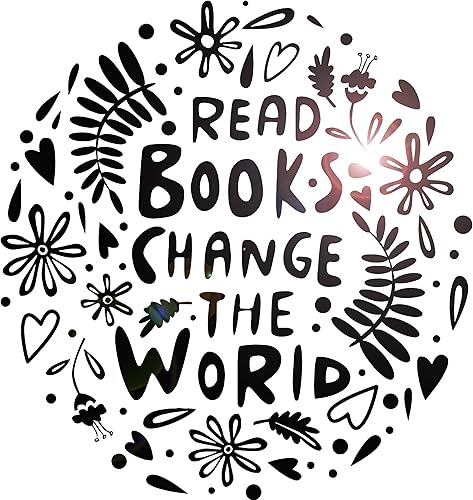 Vinilo adhesivo para pared, diseño de libro de lectura Cambiar el mundo Frase Library Library Library, decoración grande (g4690), color negro