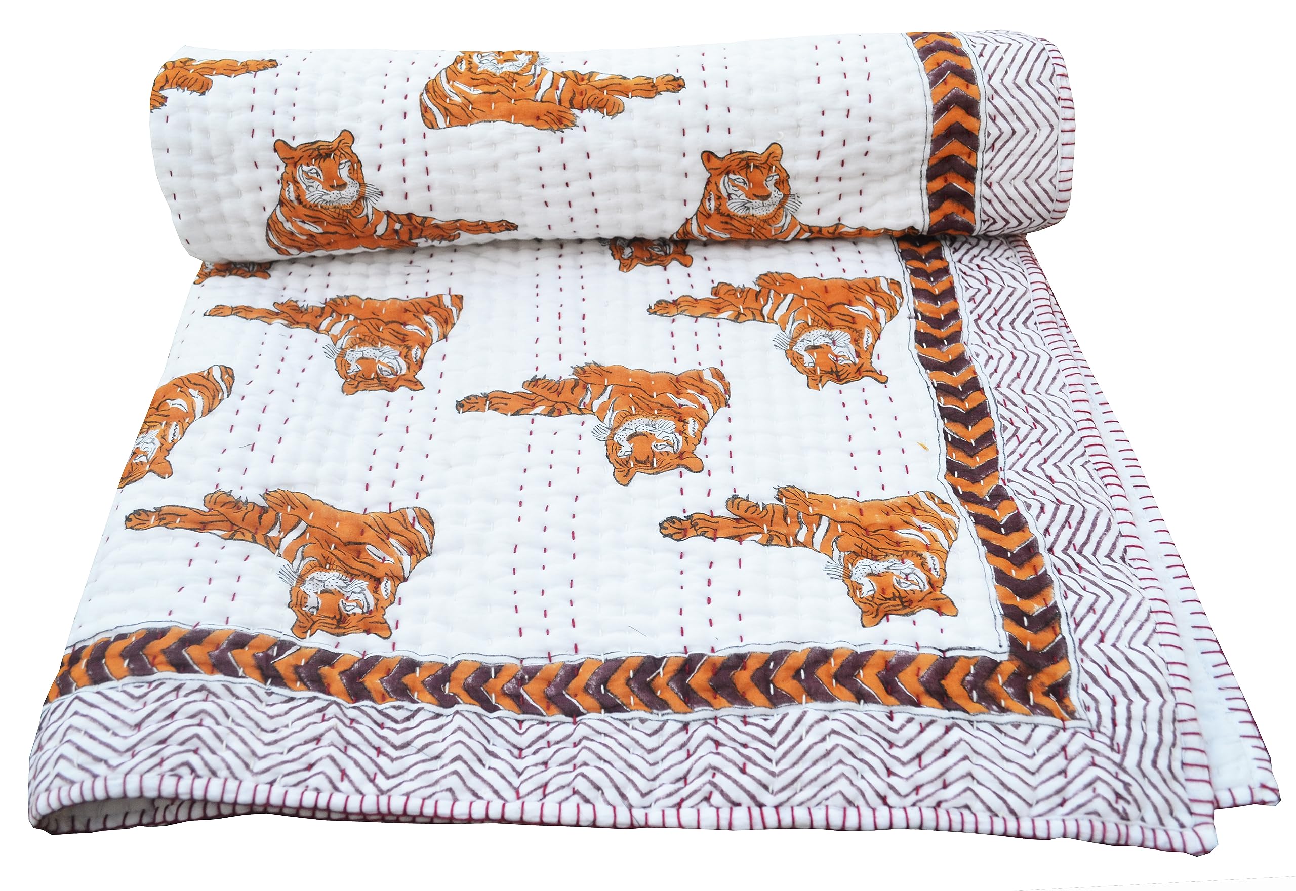 Couvre-lit en coton Kantha pour bébé évite la transpiration nocturne motif floral 1050