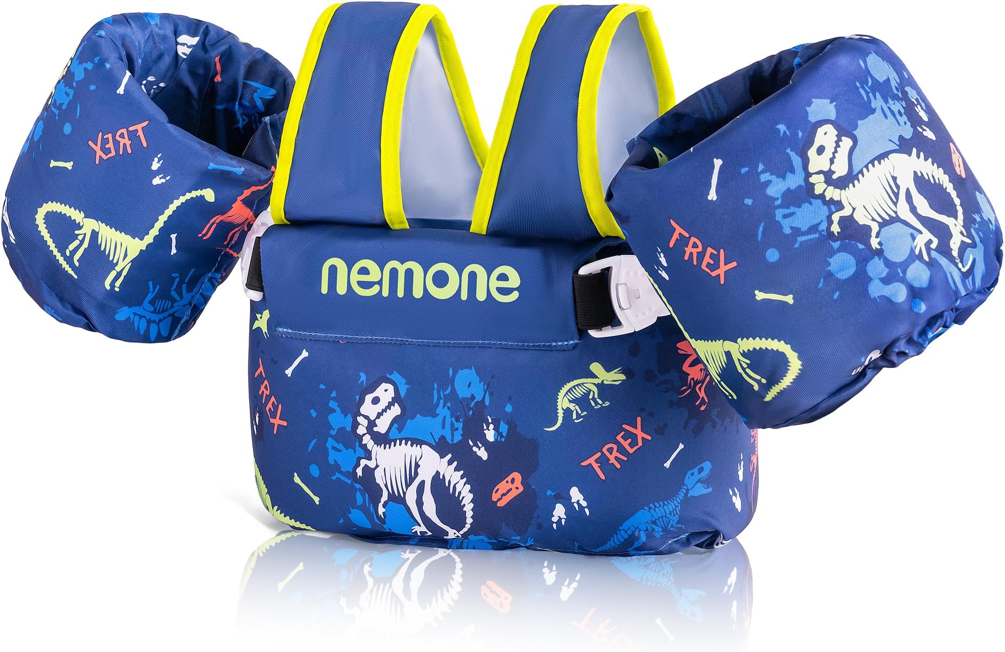 Toddler Swim Vest for 22-70 lbs Kids Floaties Swim Jacket with Arm Water Wings for Girls Boys 1 2 3 4 5 6 7 Years Old Beach Pool 20 30 40 50 60 66 Pounds Puddle Jumper