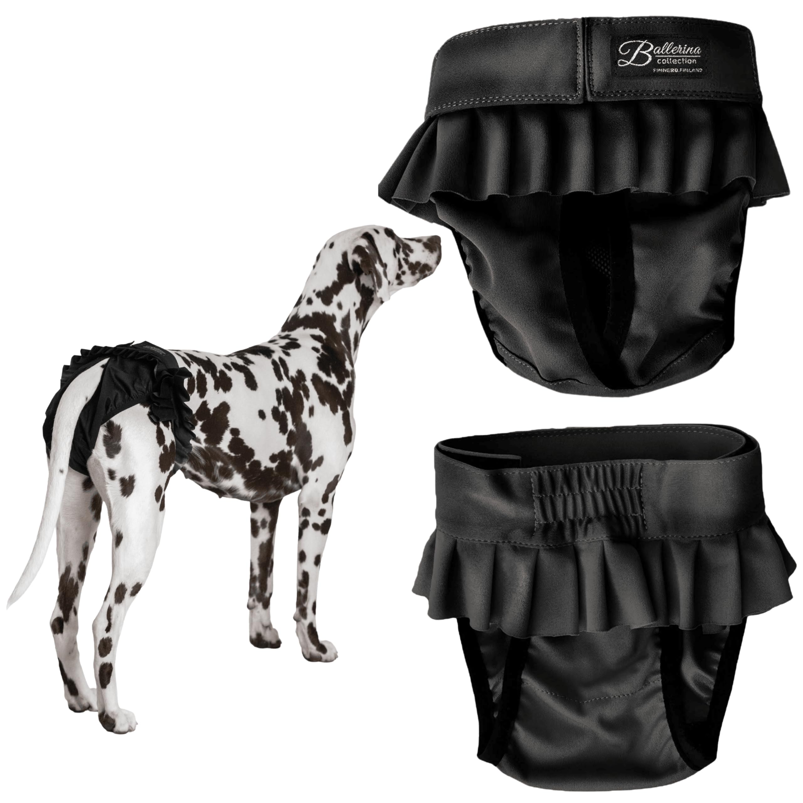 FINNERO Ballerina Dog Diaper – Washable, Reusable, Leak-Proof – Heat, Period & Urine Incontinence Protection – Comfortable, and Stylish Design –