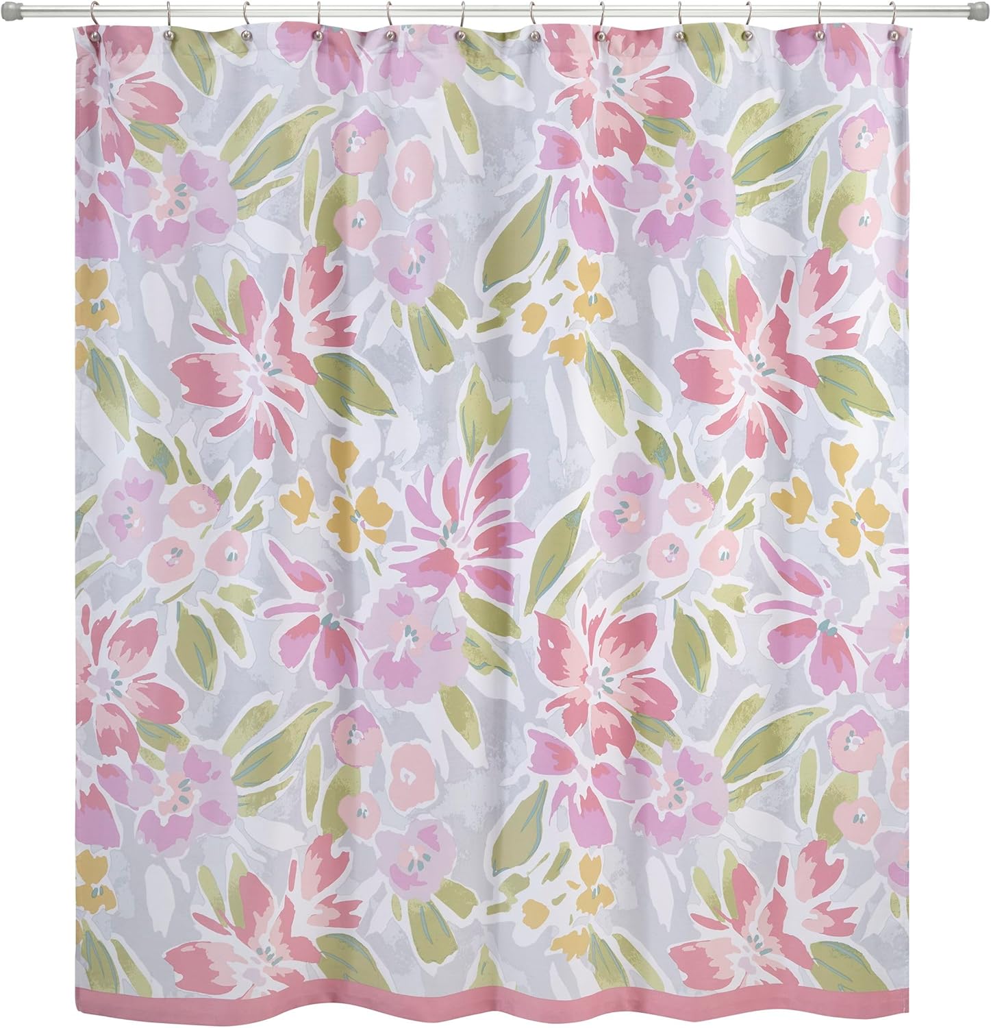 Izod - Shower Curtain, Soft Cotton Blend Twill Shower Curtain, Machine Washable, Floral Home Decor, 72" x 72" (Catalina)