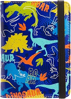 passport Holder,Rfid Blocking Travel Wallet Credit Card Case Cute Passport cover for Women/Men,Boys Girls Travel Essentials (Dinosaur)