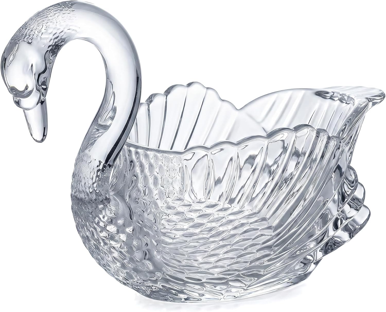 9.8'' x 5.5'' Crystal Swan Centerpiece Bowl,Swan Planter Decorative Crystal Bowl for Table Centerpiece, Fruit Candy Dish and Home Swan Decor