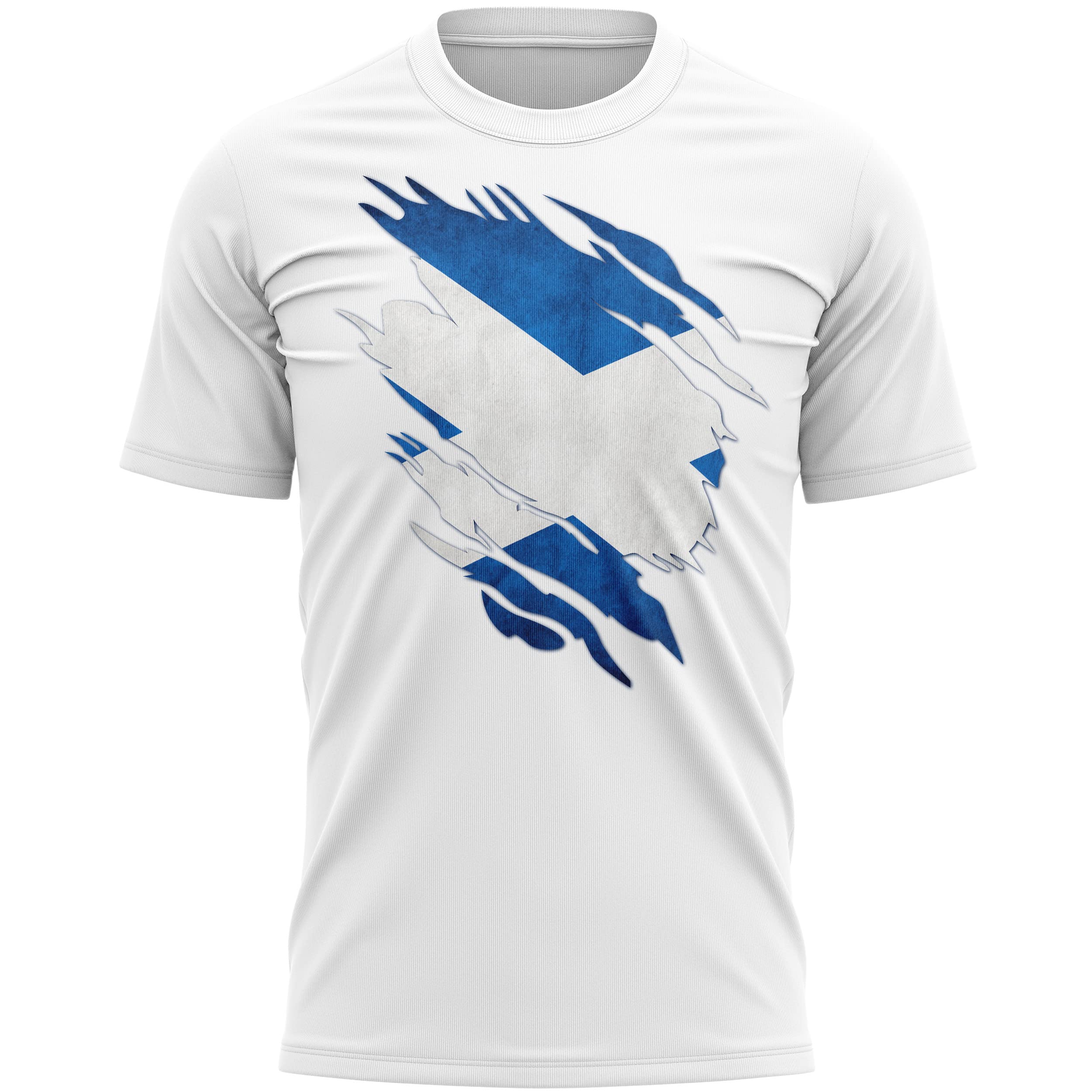 Scotland Torn T Shirt, Scotland Rugby Gifts, Scotland Flag Torn, Scottish Gift, Scottish Rugby Mens Tee, Scotland Present for Him Her, M, White