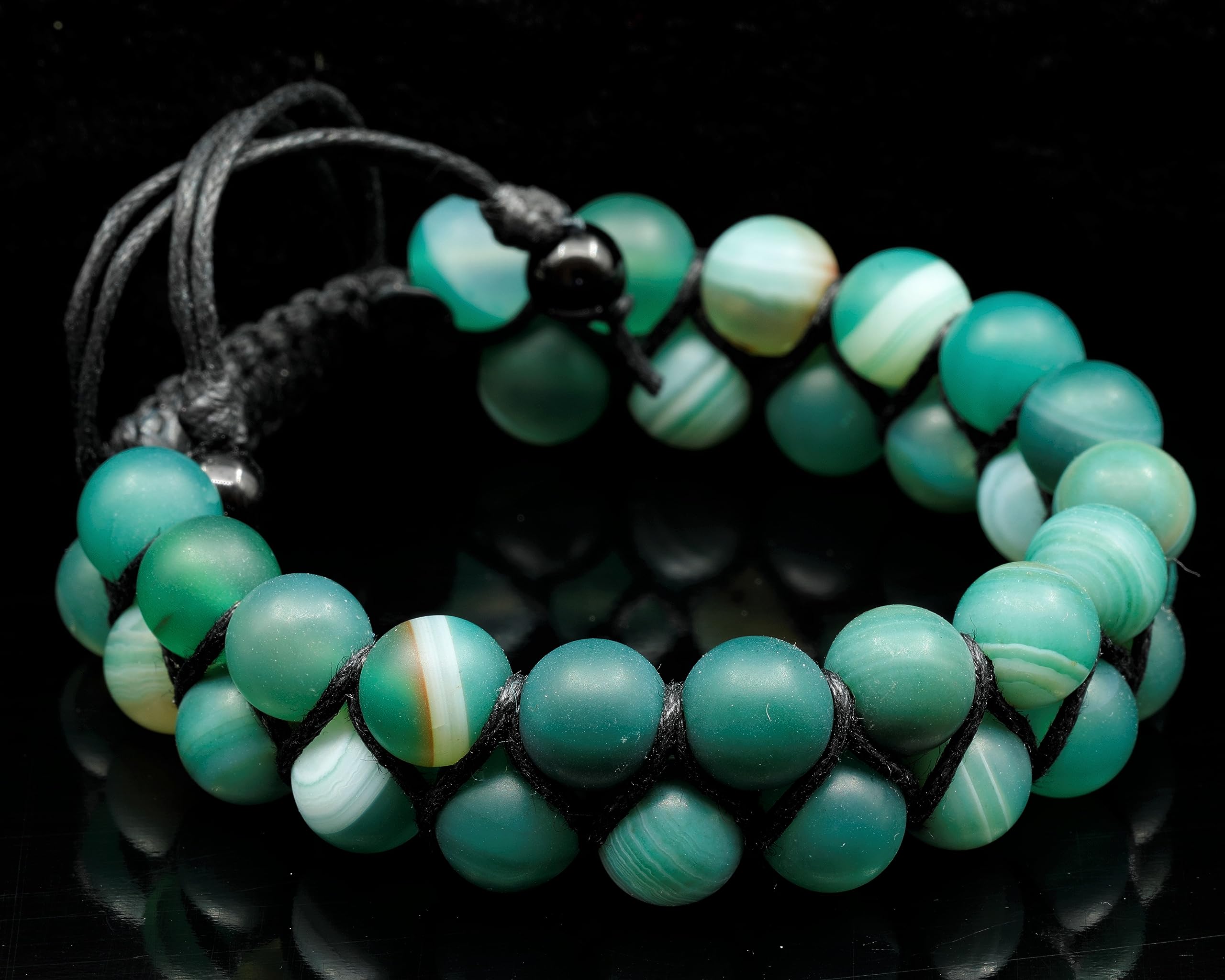 - Pulsera de cuentas de cuarzo ahumado natural, piedra desintoxicante, pulsera unisex de macramé (mujer, cuarzo ahumado)