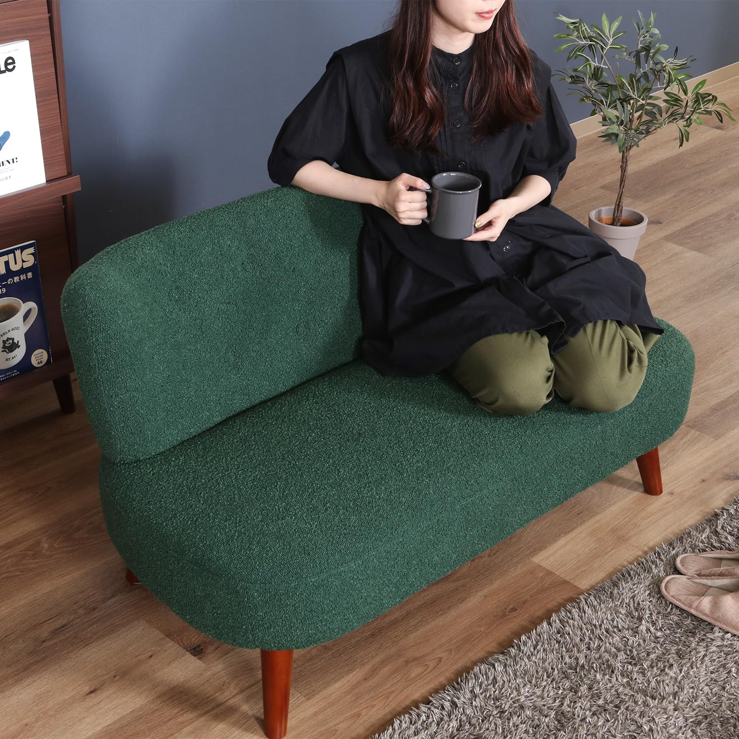 Amazon.co.jp: 不二貿易 ソファ 2人掛け ローソファ ファブリック