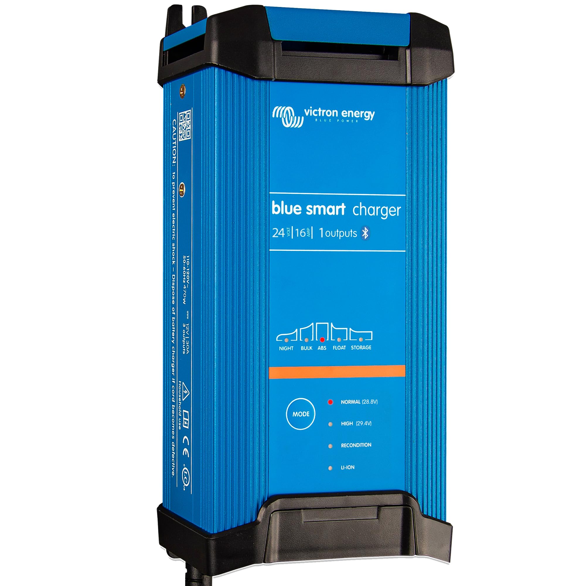Victron Energy Blue Smart IP22 Chargeur de Batterie Sortie monophasée 24 Volts 16 amp 230 V CEE 7/7, Bluetooth