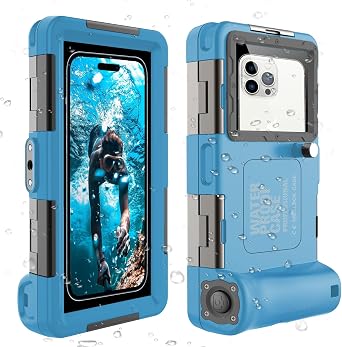 ShellBox Case Diving Case 2nd Gen for Phone/Samsung Galaxy Series, Universal Phones[4.9-6.9 Inch],Snorkeling[15m/50ft] Full Body ProtectorBlue-Grey