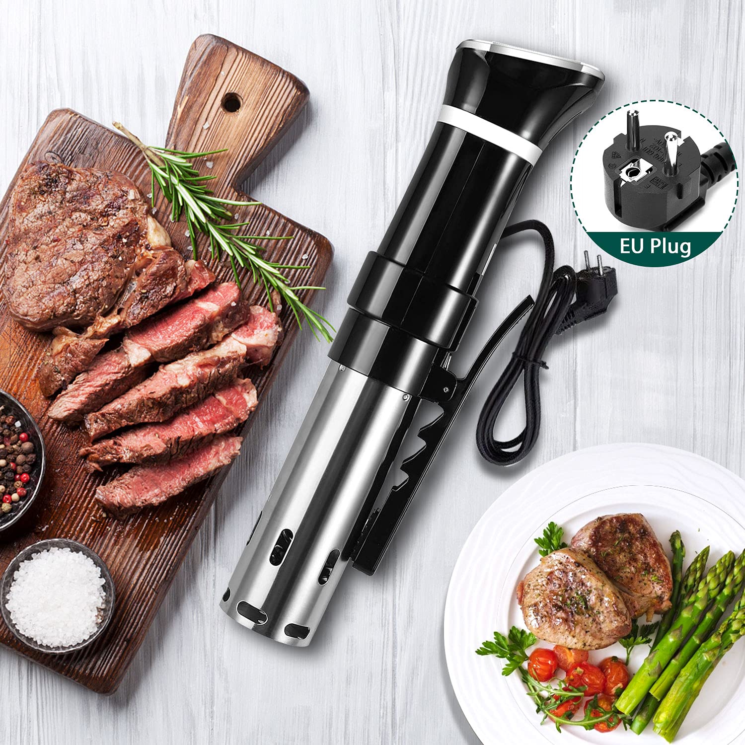 TEEUCNY Sous Vide 1100W Macchina per Cottura a Bassa Temperatura Bagnomaria Sottovuoto LCD Touch