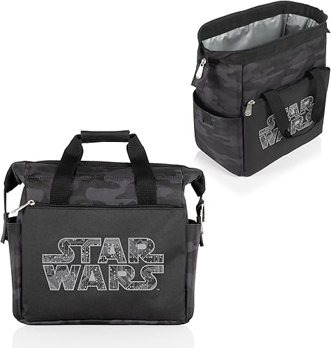 PICNIC TIME Star Wars On The Go - Lonchera suave y enfriadora, bolsa de almuerzo aislada, camuflaje negro, 10 x 6 x 10.5 pulgadas