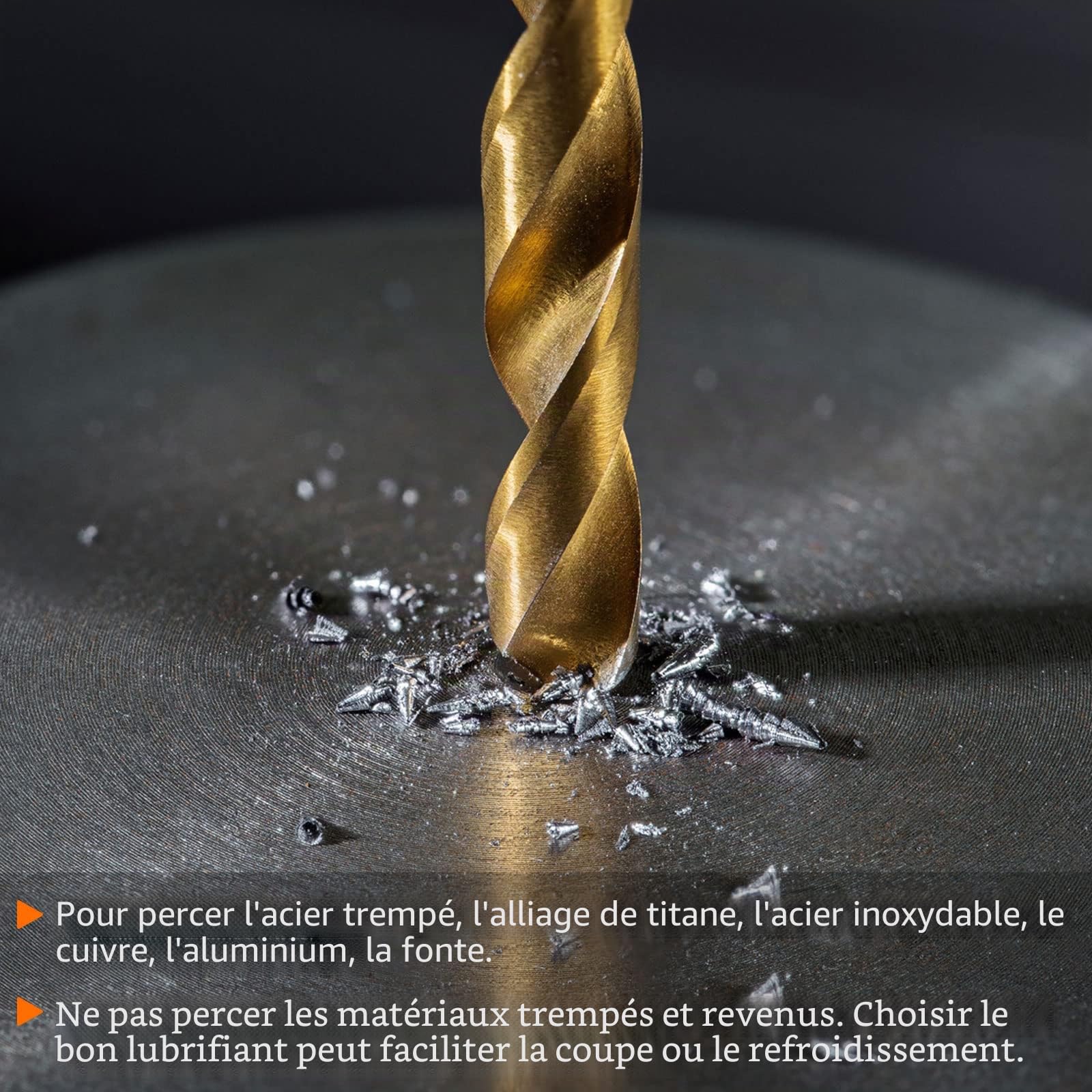 sourcing map Foret Hélicoïdal Bit 8,8 mm Titane Revêtu (HSS-E) M42 Haute Vitesse Acier 8% Cobalt Droit Tige pour Inox Acier Aluminium Alliage Métal