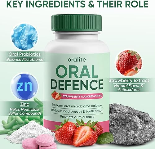 Miniatura 3 de Oracare Oral Defence, Suplemento de probióticos orales para el mal aliento y cuidado de las encías. Aliento fresco, salud de las encías y apoyo de