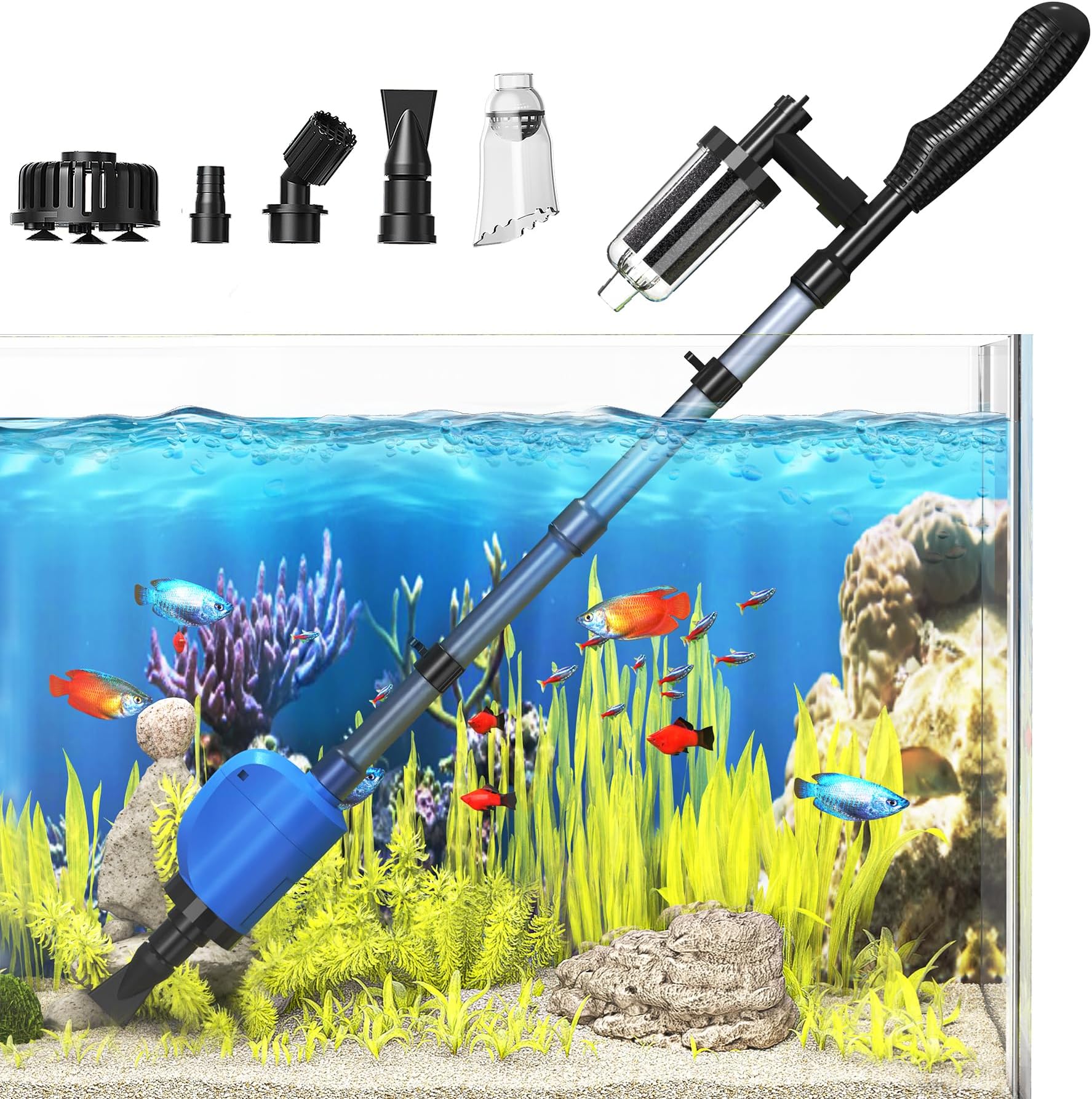Suness Fish Tank Cleaner Vacuum 24W Electric Aquarium