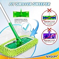 Vista 2 de KEEPOW Almohadillas de microfibra reutilizables compatibles con trapeador Swiffer Sweeper, paños de barrido en seco, repuestos de paño de trapeado