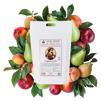 Soil Seed & Water Pomona Blend Organic Fertilizer Soil Amendment for Pome & Stone Fruit Trees Apple, Peach, Plum, Apricot - OMRI Listed Organic Fertilizer