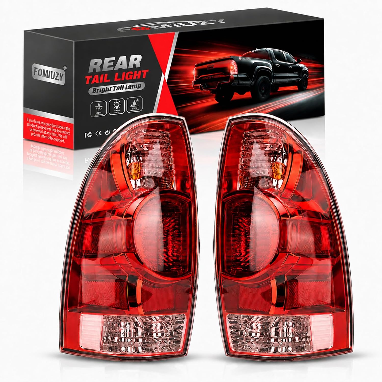 Tail Lights Assembly Fit Toyota Tacoma 2005 2006 2007 2008 2009 2010 2011 2012 2013 2014 2015 Rear Chrome Taillight Back Up Lamp Lens Cover Left Driver Right Passenger 8155004160 8156004160
