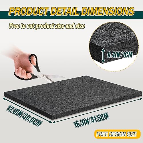 Miniatura 2 de Almohadillas de espuma de polietileno para embalar hojas de espuma, insertos de amortiguación de alta densidad cortables negros para embalar