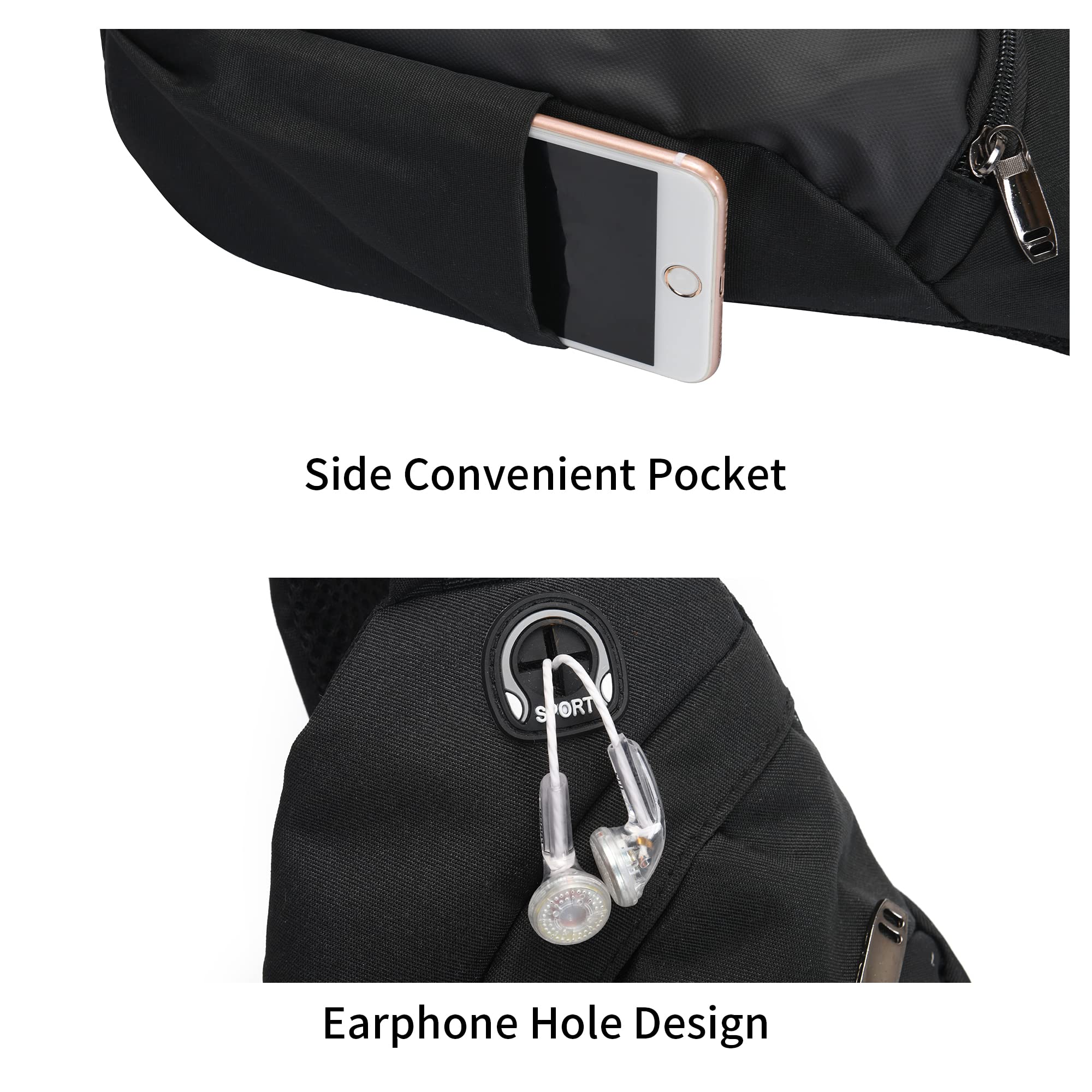 Sling Bag Impermeable para Hombre y Mujer, Bolsa de Pecho Cruzada para Deporte al Aire Libre