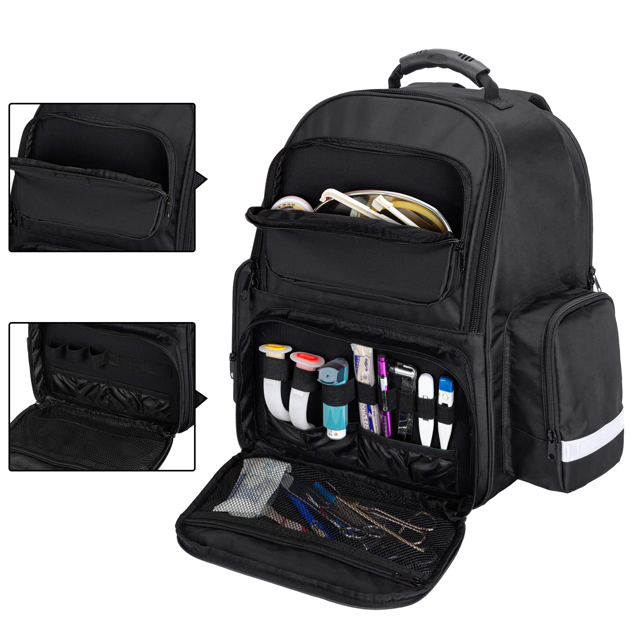 Trunab Bolsa de primeros auxilios Mochila de trauma vacía, Kits de emergencia médica Paquete de bolsa de salto para EMT, EMS, policía, bomberos, oficiales de seguridad
