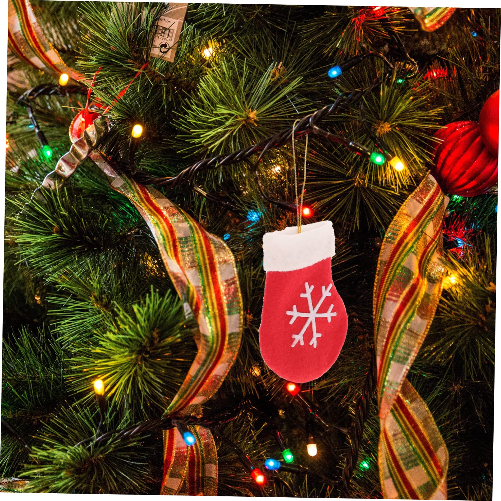 Amosfun 4 Sätze Weihnachtsstrumpfverzierungen Weihnachtsüberraschung Weihnachts Party Weihnachtsspielzeug Weihnachten Baum Weihnachtsdekore Kleine Weihnachtsstrümpfe Vlies Rot 16 Stück * 4