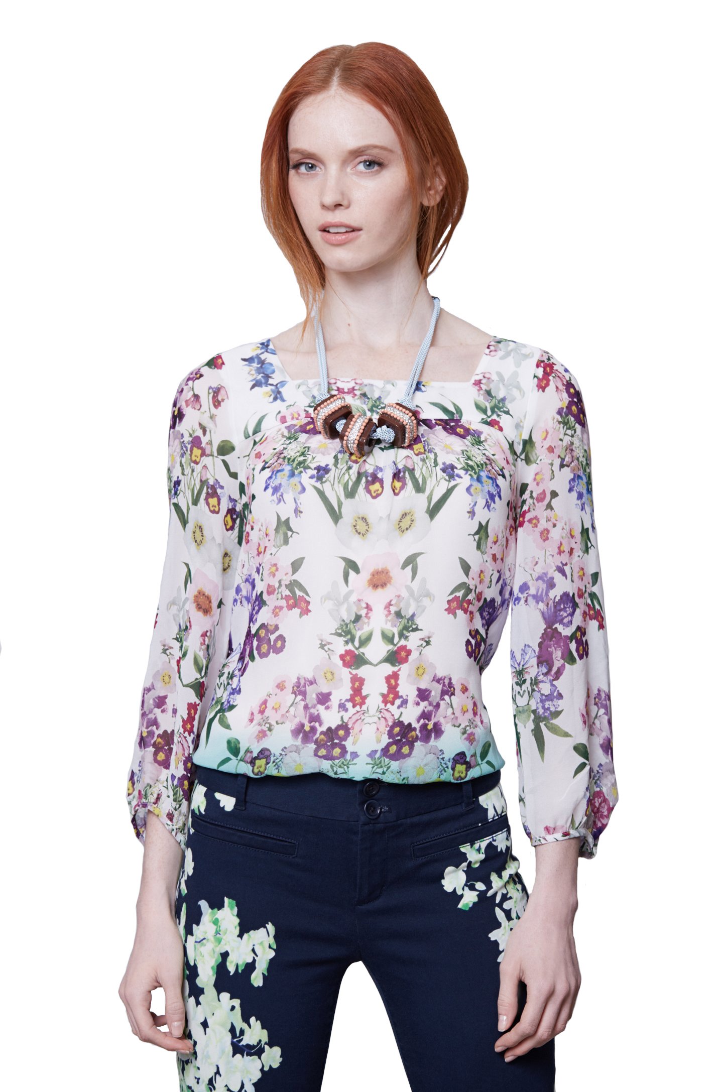 Porto Garden Blouse, Mint Floral, 10