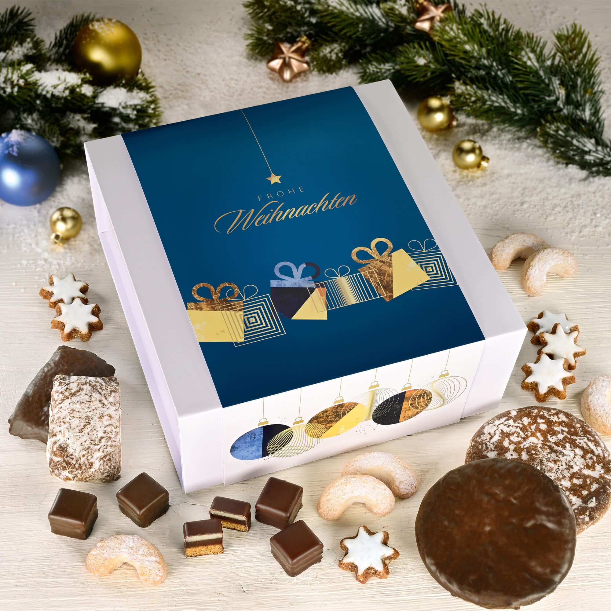 Geschenkbox mit Lebkuchen, Magnetverschluss, ca. 825 g, Weihnachten