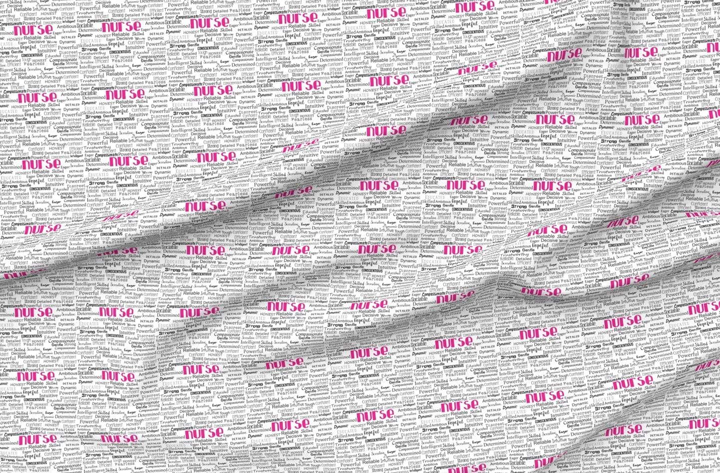 Spoonflower Fabric - Nurse Registered Medical Graduation Nursing Text Printed on Organic Cotton Sateen Fabric by The Yard - Sewing Quilting Apparel Home Decor