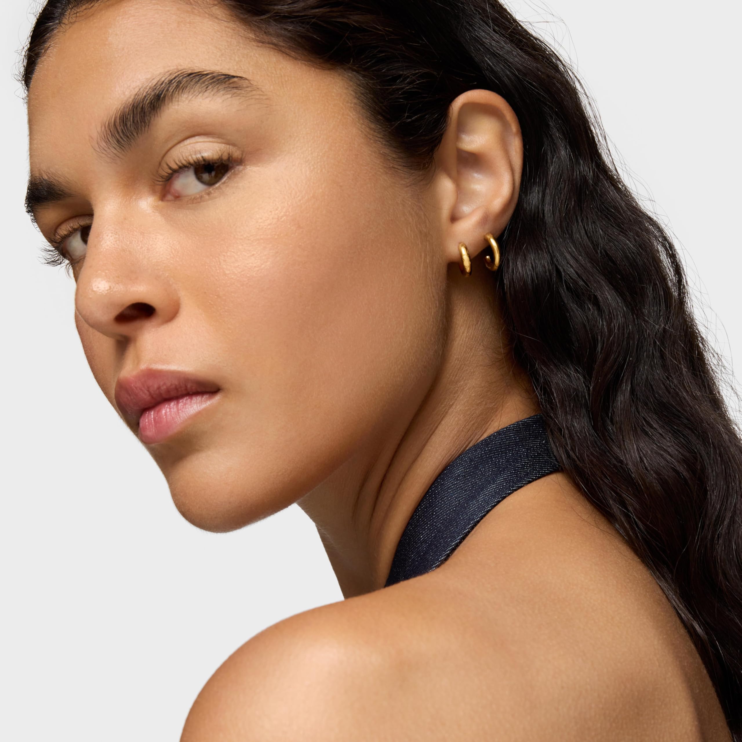 TOUS Pendientes aro con oso y baño de oro de 18 kt sobre plata 12 mm, Para Mujer, Colección Basics