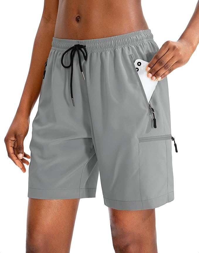 SANTINY Women's Hiking Cargo Shorts Quick Dry Lightweight Summer Shorts