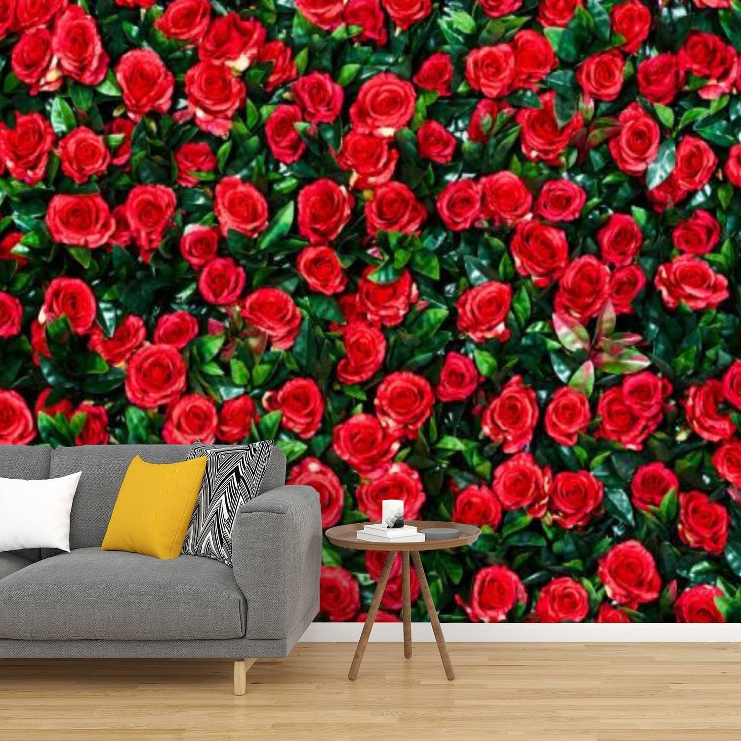 Papier peint panoramique rose fleuri 450x315 cm pour salon moderne