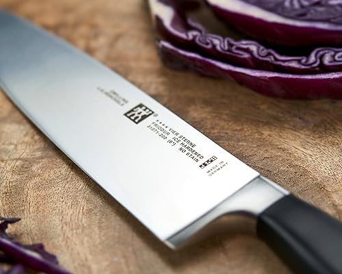 Miniatura 6 de ZWILLING - Cuchillo de chef alemán afilado de cuatro estrellas de 8 pulgadas, fabricado en una fábrica alemana propiedad de la empresa con acero de