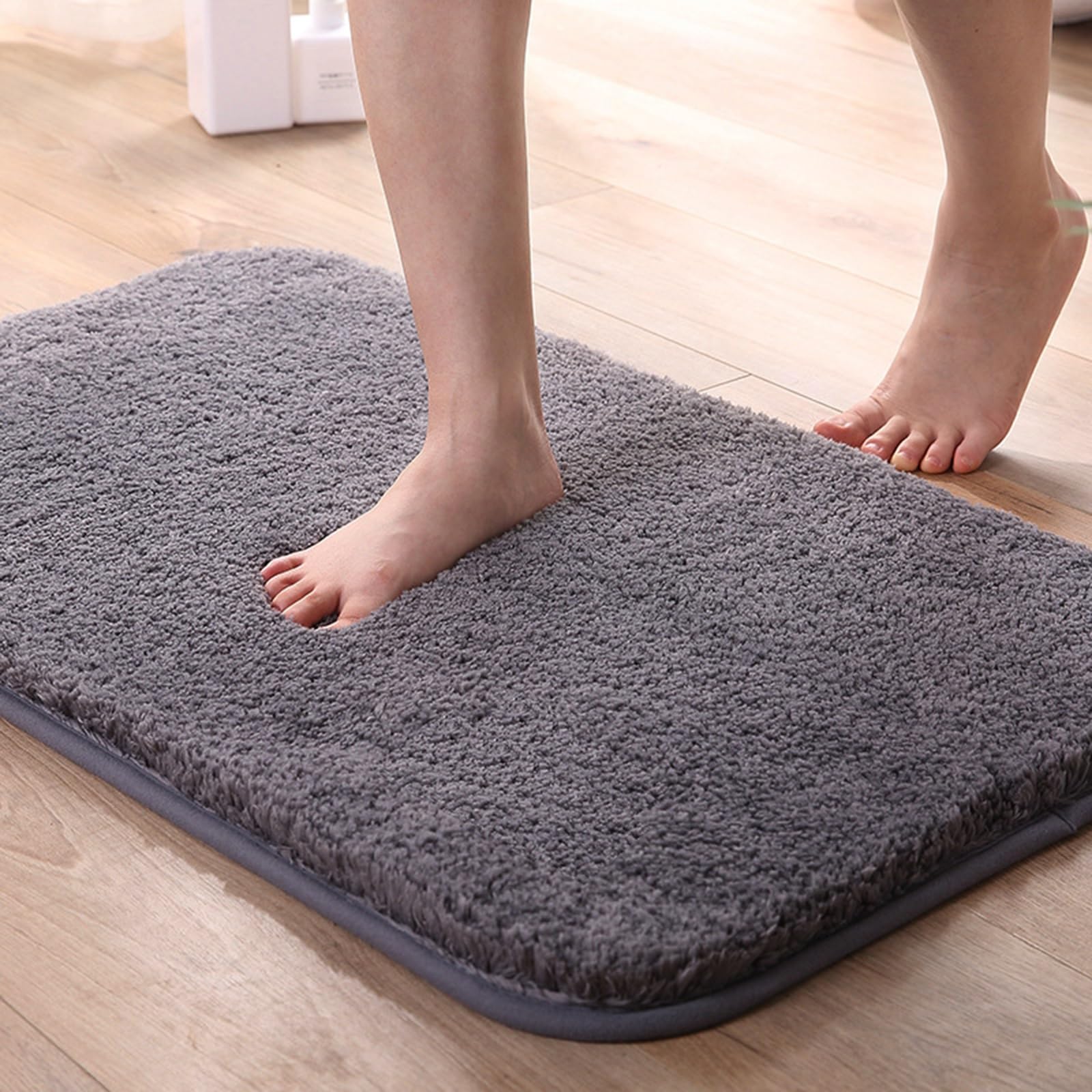 Alfombrillas De Baño De Microfibra, Alfombrillas De Baño Absorbentes, Felpudos, Alfombras Antideslizantes para Baño, Alfombrilla De Inodoro, para Personas Mayores Y Niños(Dark Gray,50 * 80cm)