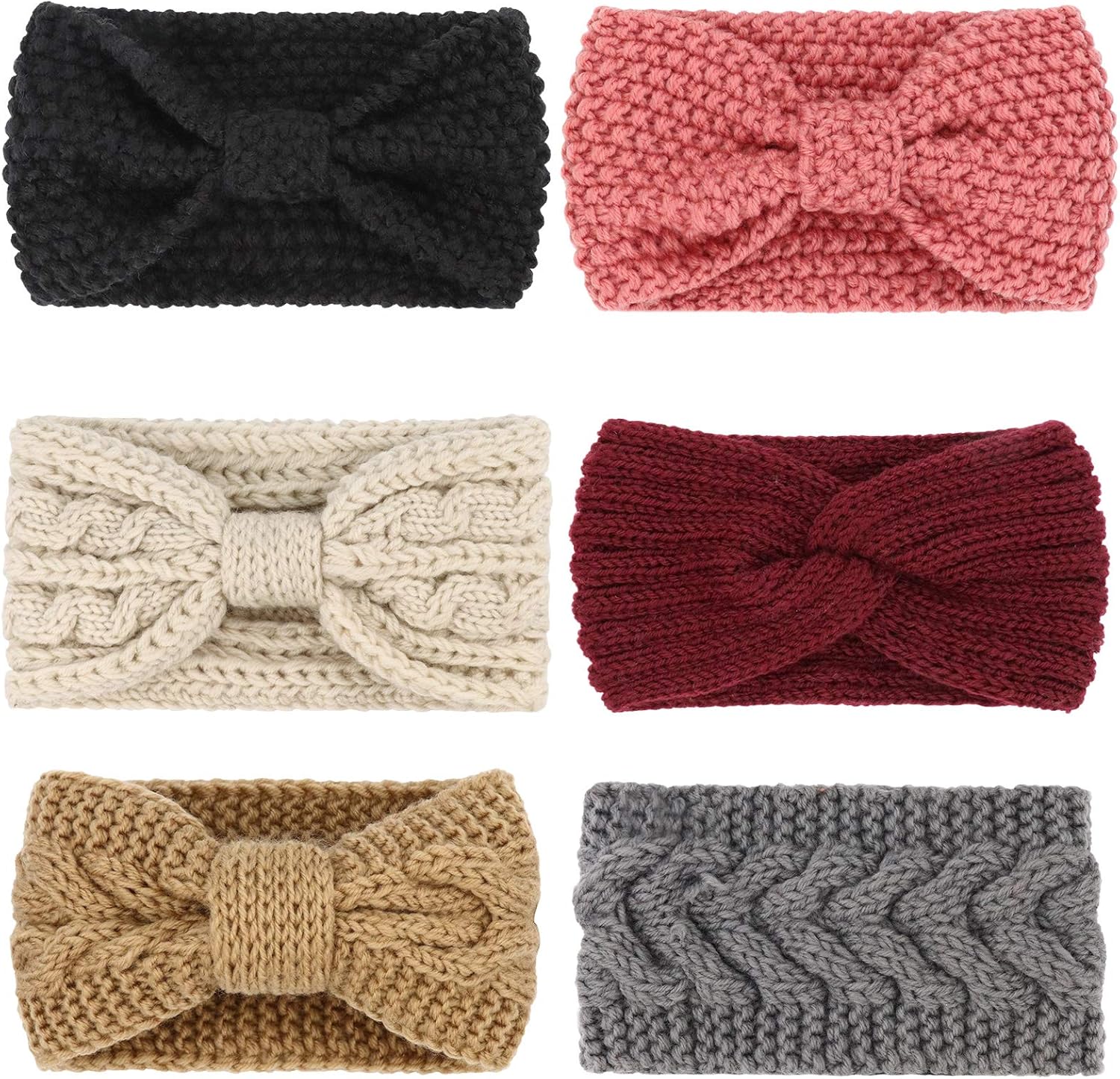 DRESHOW Winter Knit Chunky Headbands for Women Crochet Turban Knitted Ear Warmer Fashion Head Wrap 6 Pack - Image 7