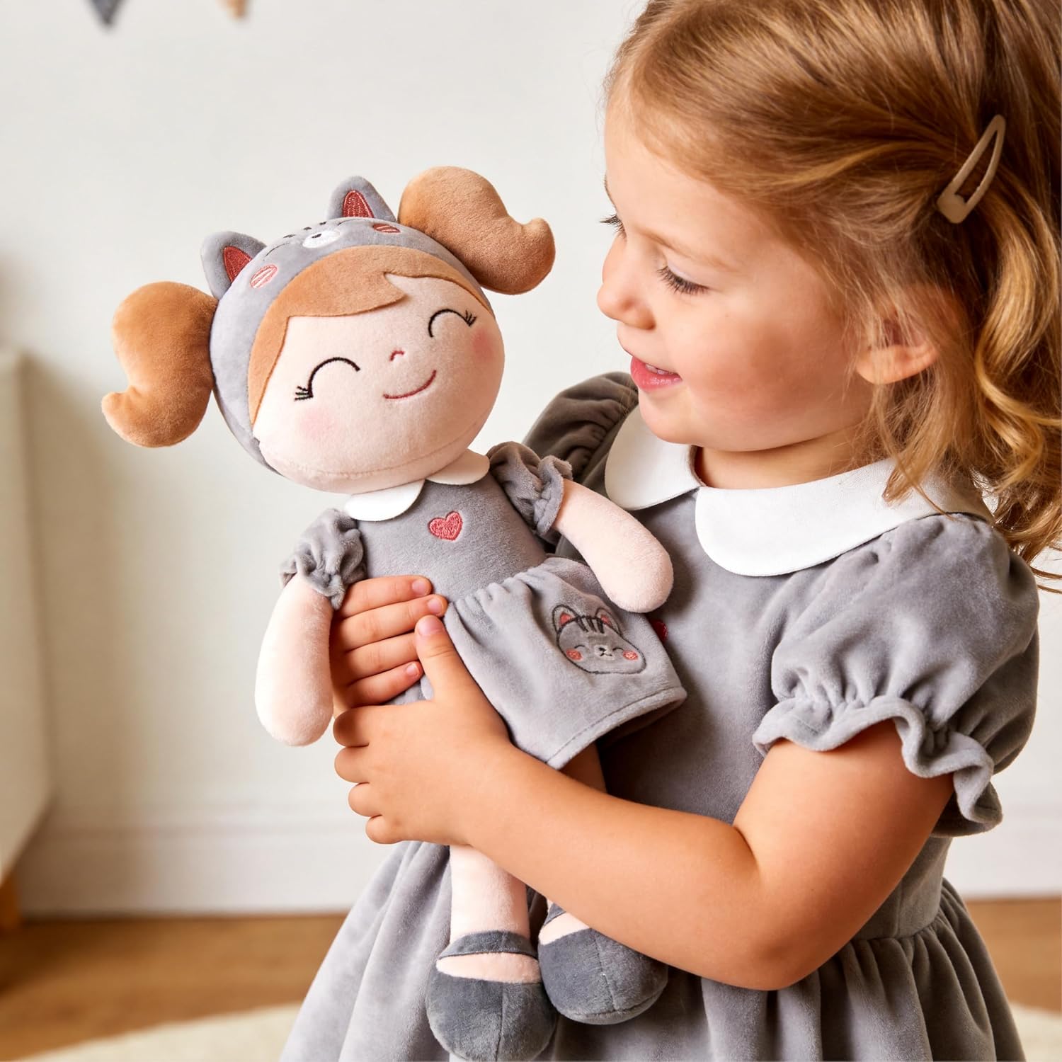 Gloveleya Baby Doll Girl Gifts Soft Plush Kitty Cat Dolls Girls Toy 12" with Gift Box