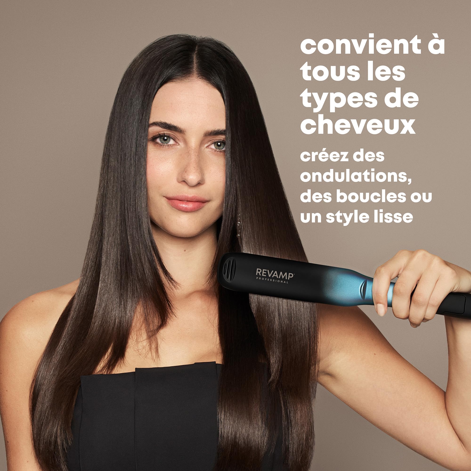 REVAMP Ultra X Shine Lisseur Céramique - Fer à Lisser Plaques Larges pour Cheveux Longs, Épais, Boucles - Chauffe Ultra Rapide, Lisseur Professionnel