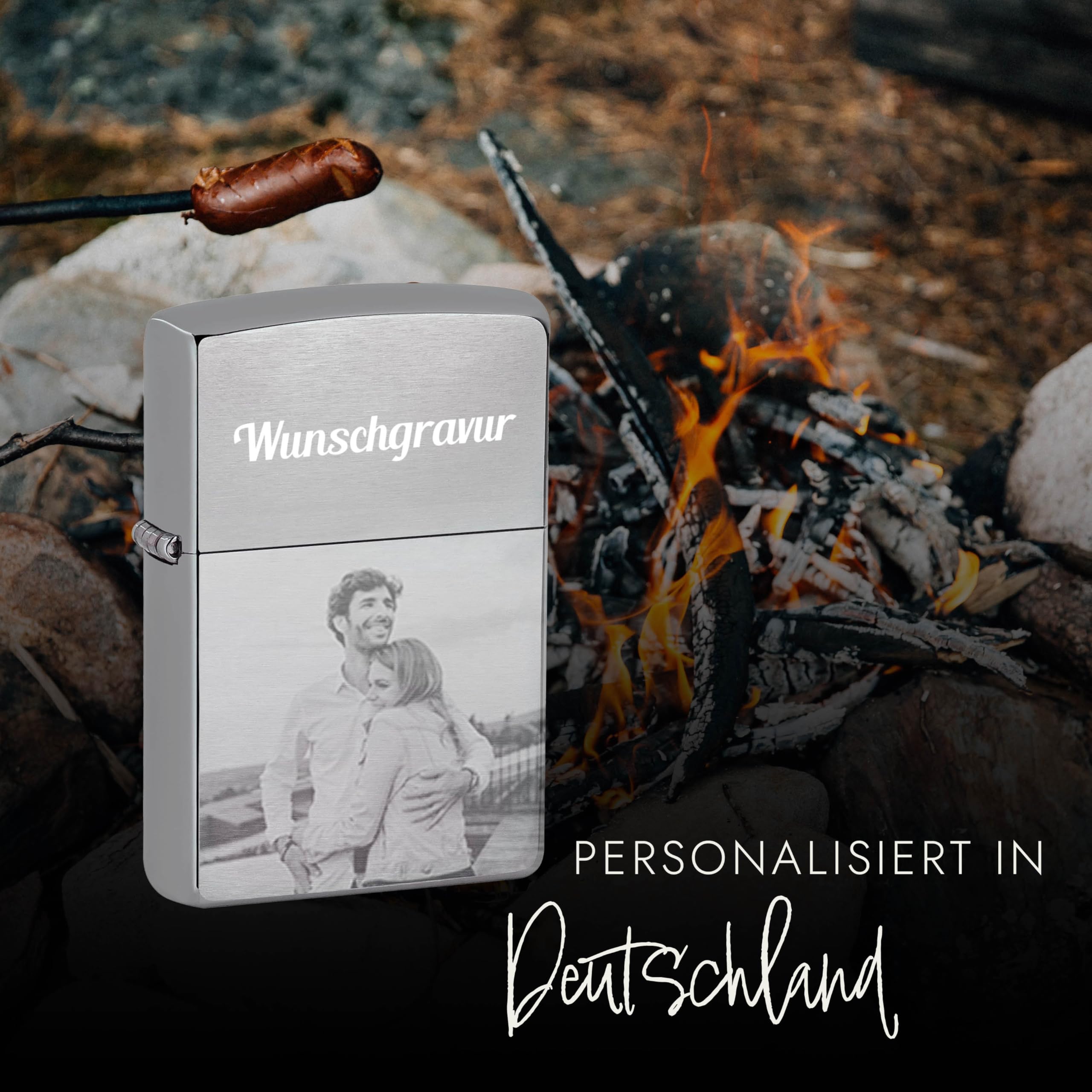 Zippo Feuerzeug mit Gravur - Zippo mit Gravur und Foto/personalisierte Geschenke für Männer - Geschenke für Papa - Vatertagsgeschenk für Papa - Fotogeschenke - Geschenkidee für Vatertag