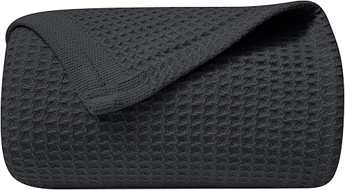 Manta de punto gofre beige tamaño Queen  90 x 90 pulgadas  405 GSM  100% algodón  Manta suave y transpirable para todas las estaciones  Manta ligera