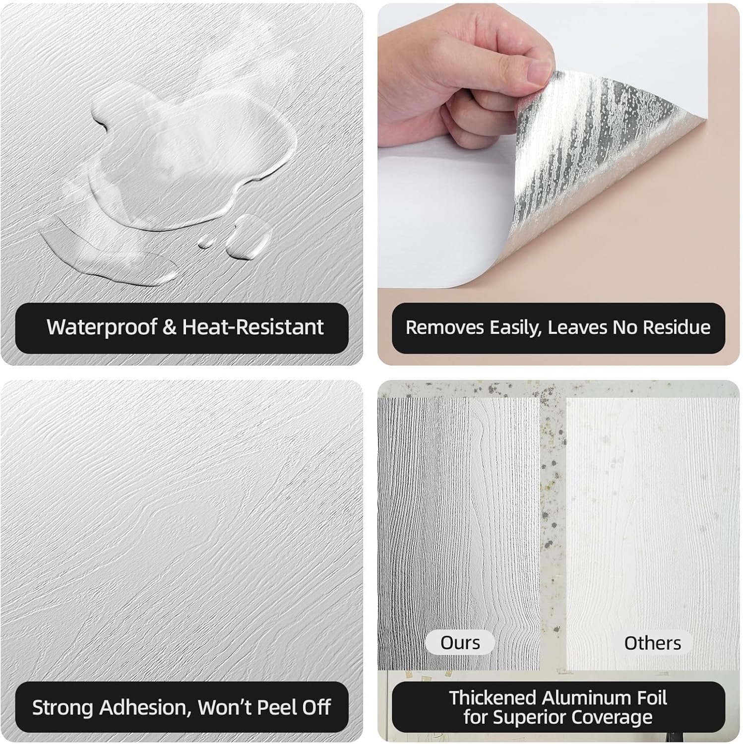 WADILE Peel and Stick Wood Grain Wallpaper 15.7"x78.7" Waterproof Self Adhesive Contact Paper for Kitchen Backsplash Countertops Furniture Cabinets Walls – Removable Vinyl with Free Knife & Squeegee