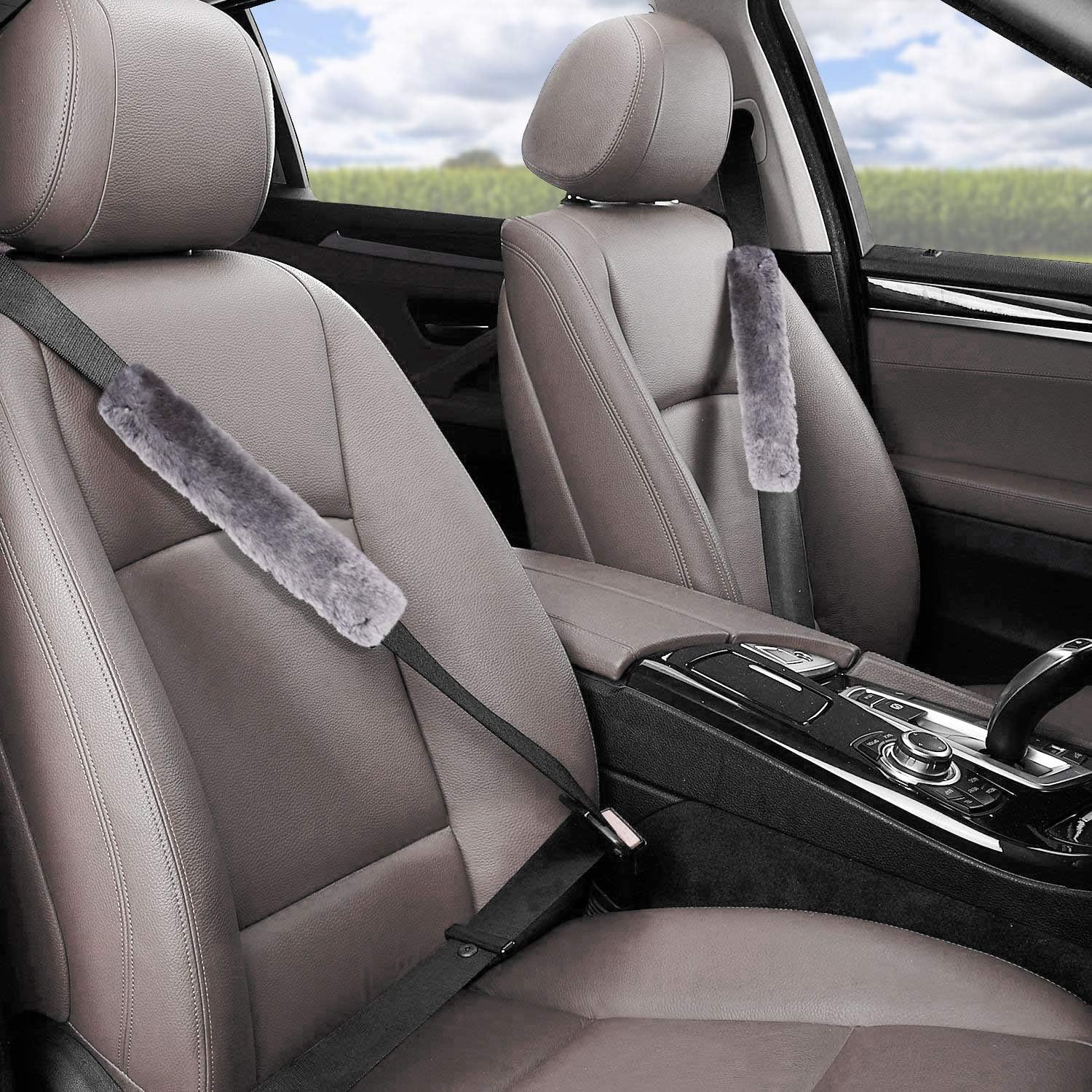 Zento Deals Comfortable Shoulder Strap Pad for Car/Bags – Soft 4 Pack Gray Seat Belt Shoulder Pad
