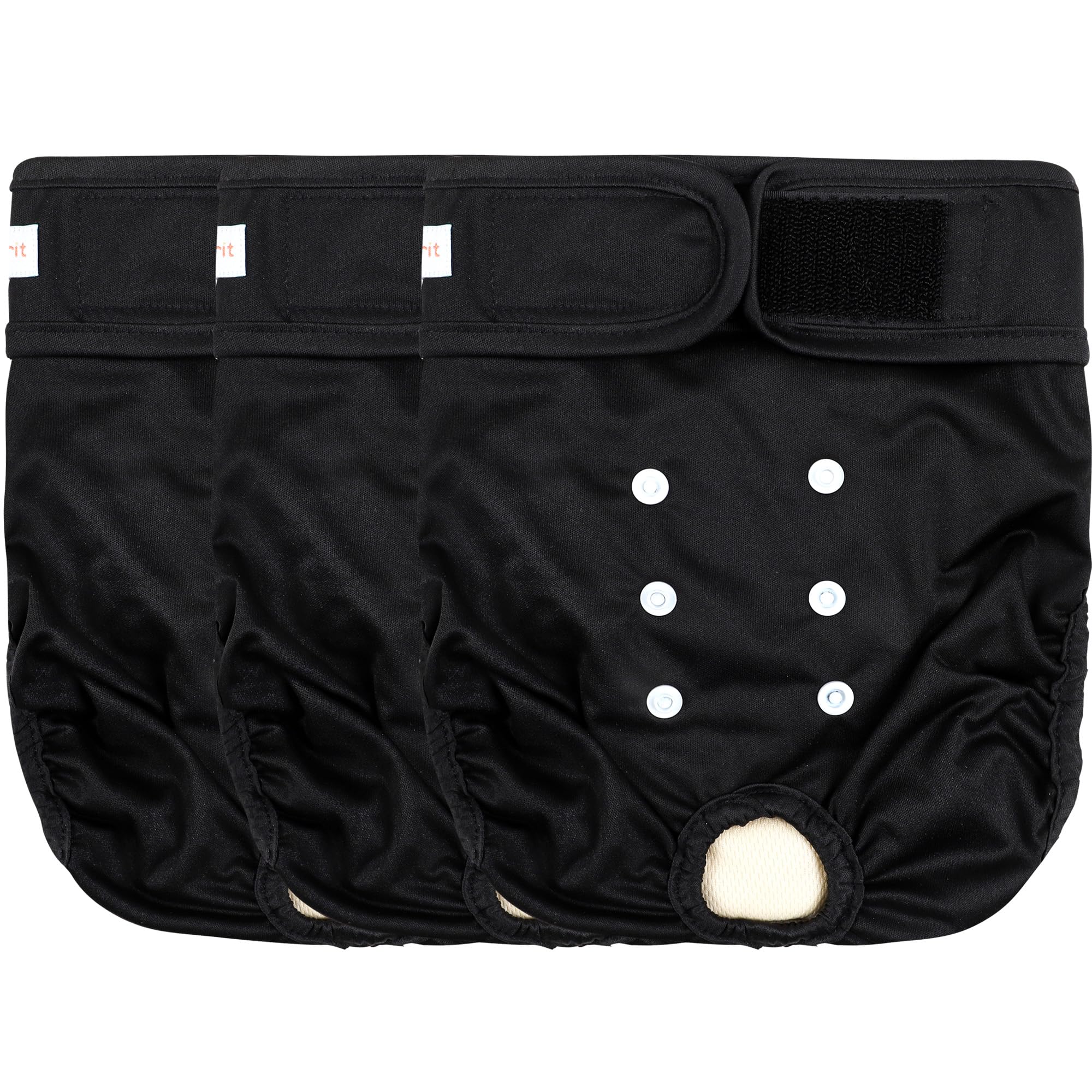 Langsprit Washable Female Dog Diapers (3 Pack) - No Leak Reusable Diapers for Doggy Female in Period - Highly Absorbent Dog Heat Panties with