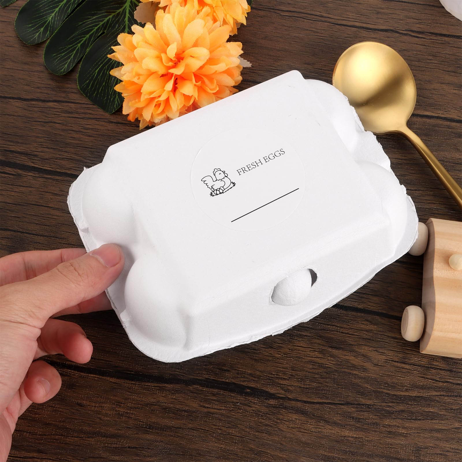 50 Pièces Boîtes carton pour 6 œufs, 6 grilles Distributeur Empilable Boîte à Pulpe D'œufs, marché, revendeurs, fermiers, commerçants ou Transport