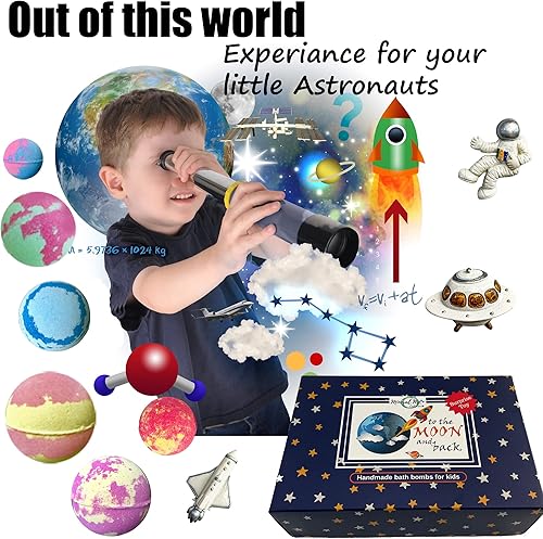 Miniatura 6 de Galaxy Bath Bombs for Kids with Surprise Inside - Organic Bubble Bath Bombs with Educational Outer Space Planet Toys. Gentle, Natural & Kids